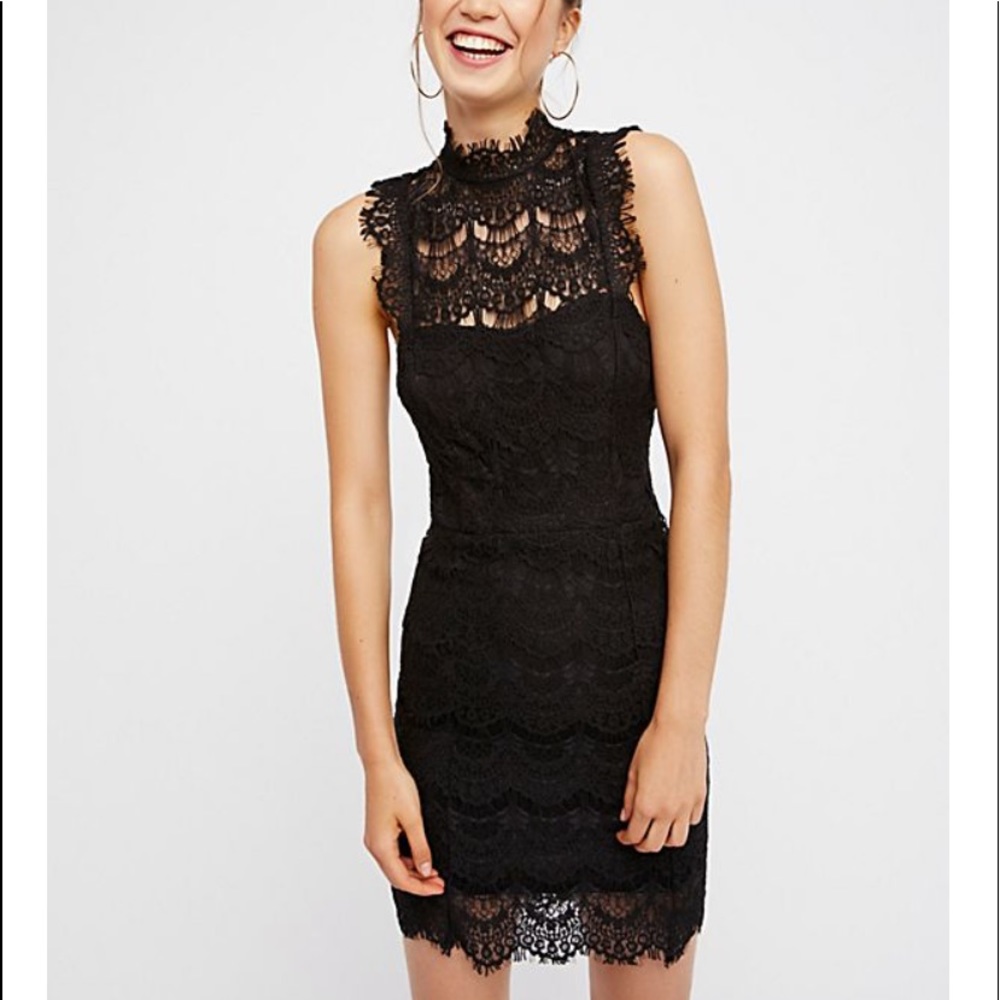 NWOT Free people black lace dress